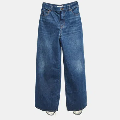 Pre-owned Chloé Blue Distressed Denim Flared Jeans S/waist 29"