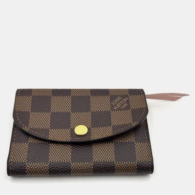 Pre-owned Louis Vuitton Pink Monogram Card Holder Wallet In Brown