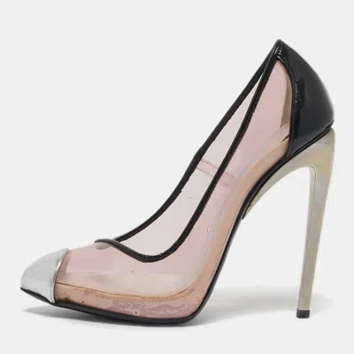 Pre-owned Giuseppe Zanotti Multicolor Patent Leather And Pvc Cap Toe Pumps Size 35