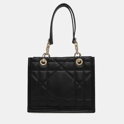 Pre-owned Dior Archicannage Essential Tote Blackm8720ozvj Leather Size Small