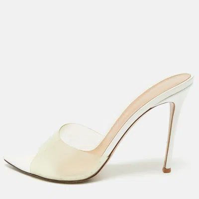 Pre-owned Gianvito Rossi White Pvc Elle Slide Sandals Size 41