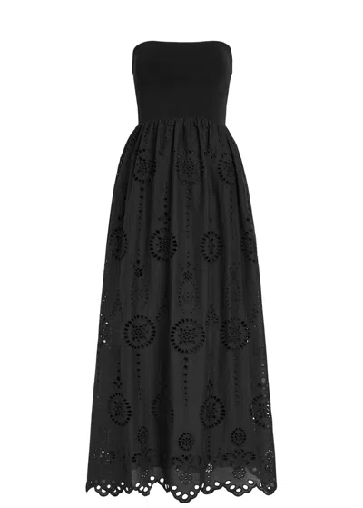 Matteau Strapless Broderie Anglais Cotton Midi Dress