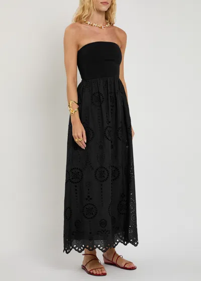 Matteau Strapless Broderie Anglais Cotton Midi Dress