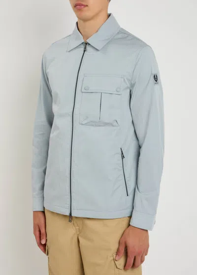 Belstaff Drome Cotton-blend Overshirt In Blue