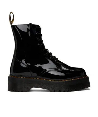 Dr. Martens Bex Patent-leather Ankle Boots In Black