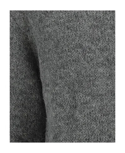 Jil Sander Crewneck Ribbed Hem Jumper In Gray