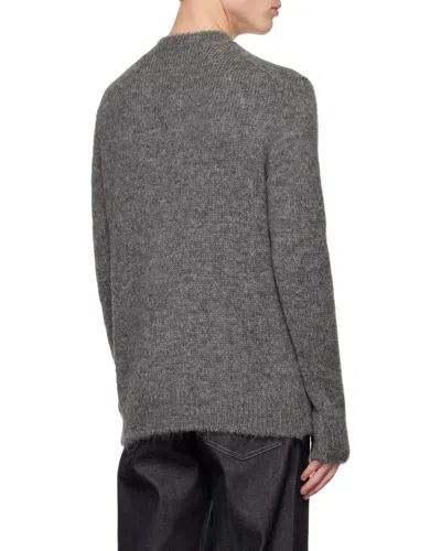 Jil Sander Crewneck Ribbed Hem Jumper In Gray