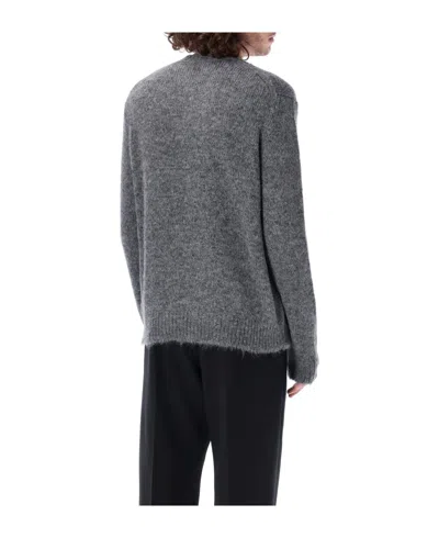 Jil Sander Crewneck Ribbed Hem Jumper In Gray
