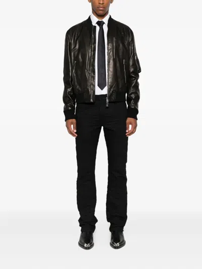 Givenchy Aviator Jacket In Leather In Black