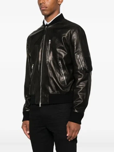 Givenchy Aviator Jacket In Leather In Black