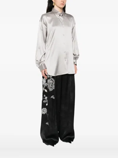 Ermanno Scervino Button-down Satin Shirt In White