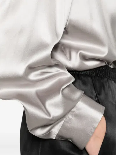 Ermanno Scervino Button-down Satin Shirt In White