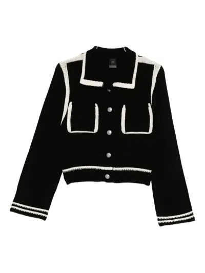 Pinko Cardigan With Contrasting Profiles In Black