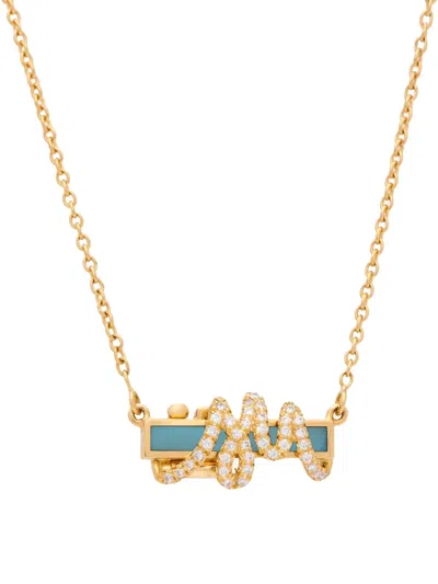 Auragraph 18k Yellow Gold Mini Mood Diamond Necklace