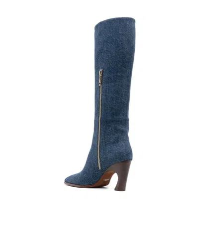 Chloé Oli Denim Knee-high Boots