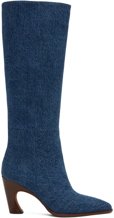 Chloé Oli Denim Knee-high Boots