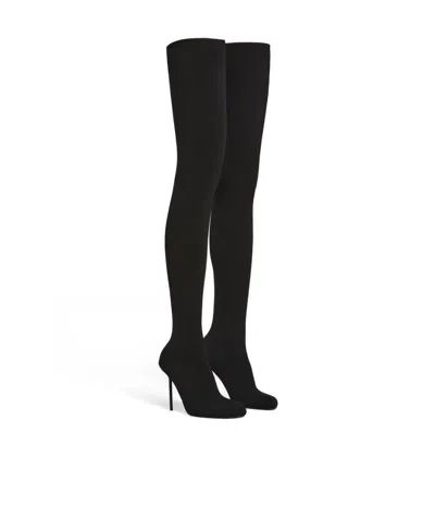 Balenciaga Anatomic Over-the-knee Heeled Boots In Black