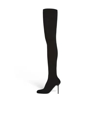 Balenciaga Anatomic Over-the-knee Heeled Boots In Black