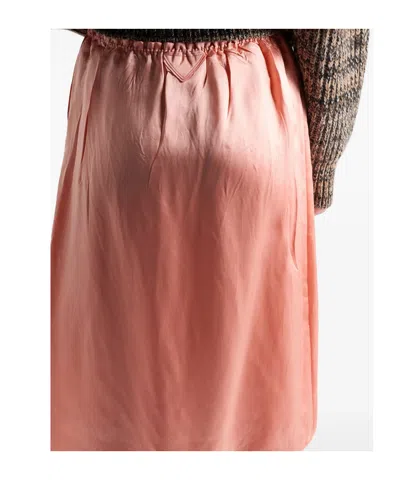 Prada Washed Satin Skirt In Pink