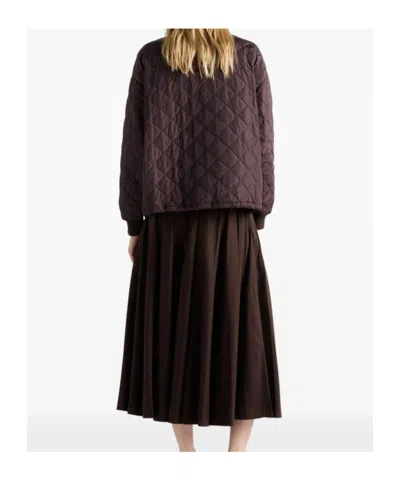 Prada Quilted Cotton Jacket In Brown