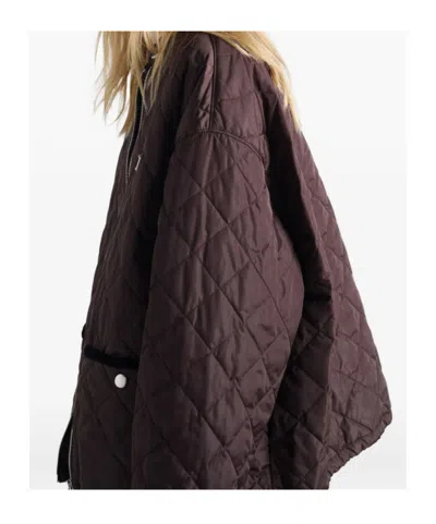 Prada Quilted Cotton Jacket In Brown