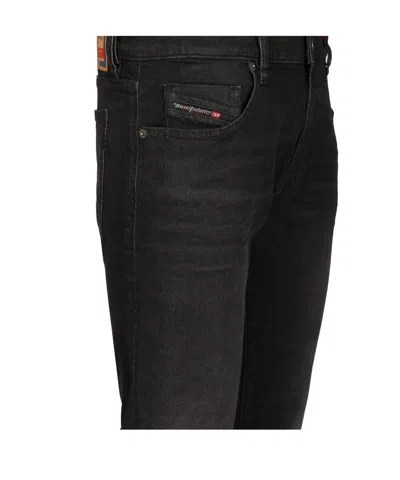 Diesel Sleenker Skinny Denims With Low Waist L.34 In Black