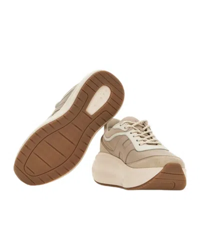 Hogan H696 Chunky Runner Sneakers In Brown