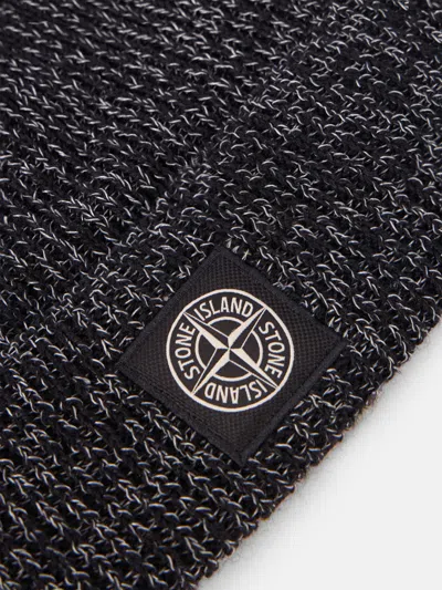 Stone Island Beanie With Reflective Coating And Compass Patch