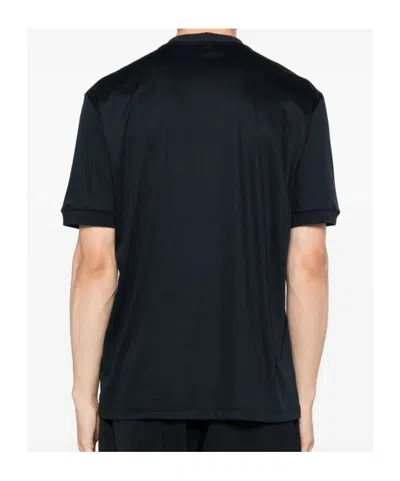 Giorgio Armani Round Neck Short Sleeve T-shirt In Black