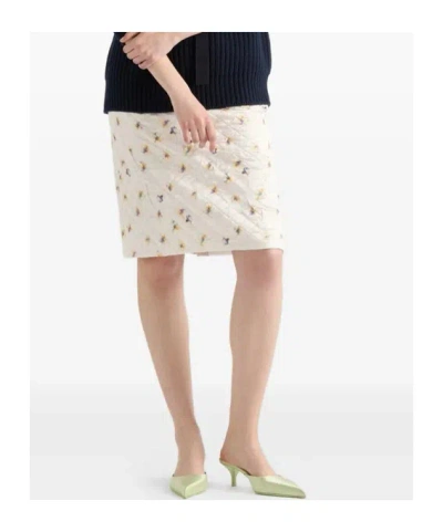 Prada Patterned Skirt In Neutral