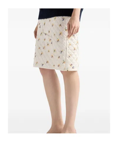 Prada Patterned Skirt In Neutral