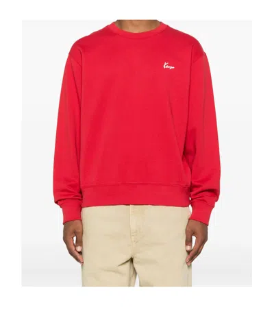 Kenzo Graphic Back Print Crewneck Sweater In Red