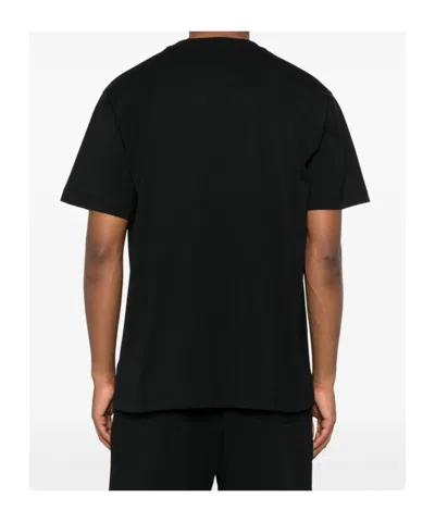 Moschino Logo-embroidered T-shirt In Black