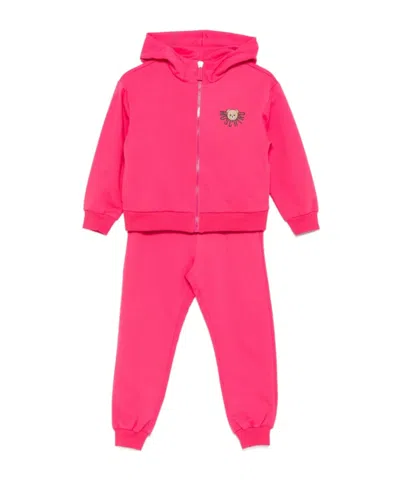 Moschino Teddy-print Tracksuit In Pink