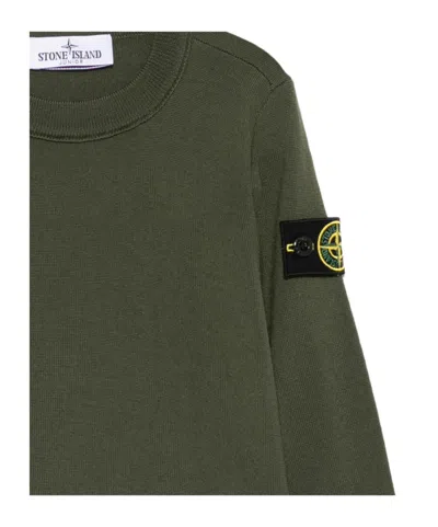 Stone Island Compass-badge Sweatshirt In Green