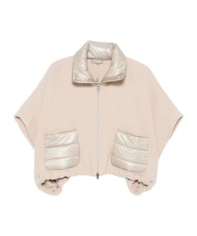 Herno Resort Short-sleeve Poncho In Neutral