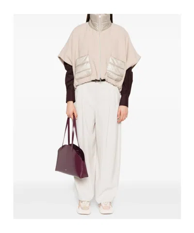 Herno Resort Short-sleeve Poncho In Neutral