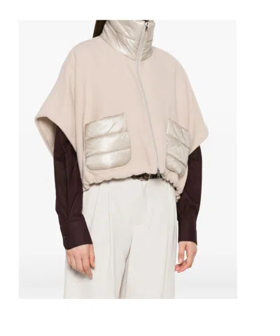 Herno Resort Short-sleeve Poncho In Neutral