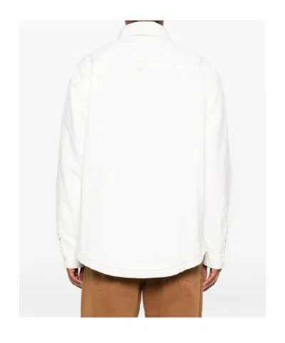 Jacquemus Shirt Jacket With Contrast Stitching In White