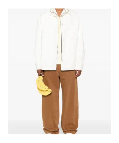 Jacquemus Shirt Jacket With Contrast Stitching In White