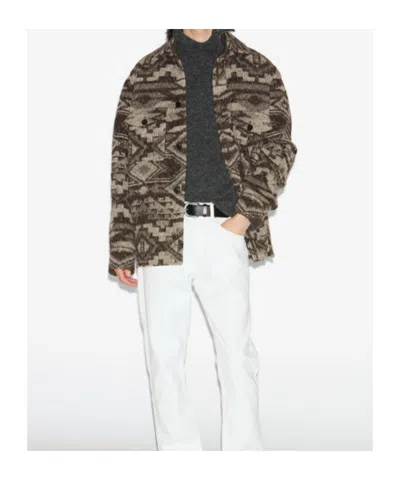 Isabel Marant Kervon Jacket Dark Brown In Brown