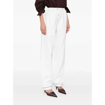 Prada Elastic Waist Casual Pants In White