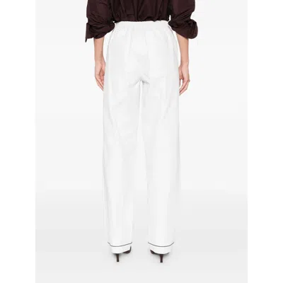 Prada Elastic Waist Casual Pants In White