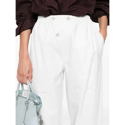 Prada Elastic Waist Casual Pants In White
