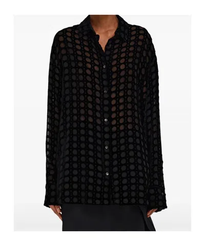 Ferragamo Long Sleeve Shirt In Black
