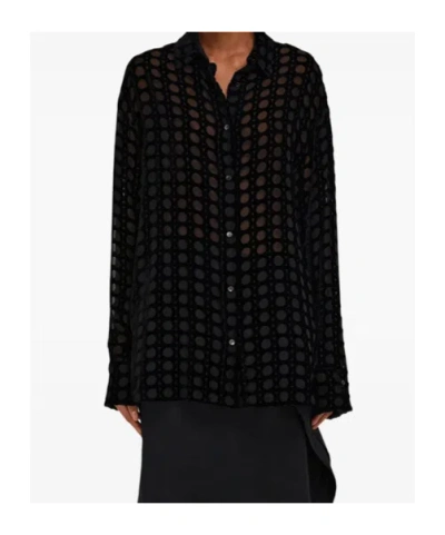Ferragamo Long Sleeve Shirt In Black