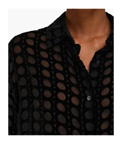 Ferragamo Long Sleeve Shirt In Black