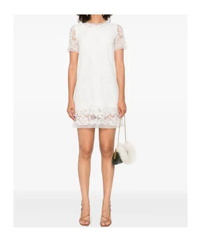 Ermanno Scervino Lace-trimmed Short-sleeved Dress