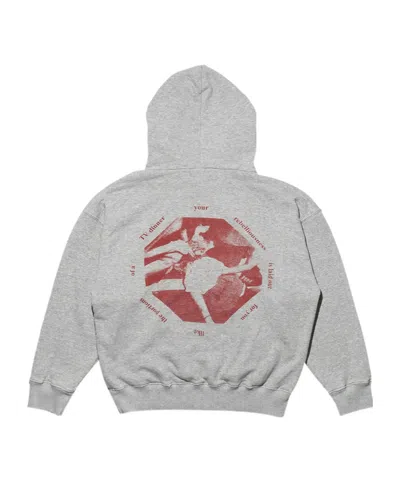 Enfants Riches Deprimes Distressed Logo-print Cotton-jersey Hoodie In Gray