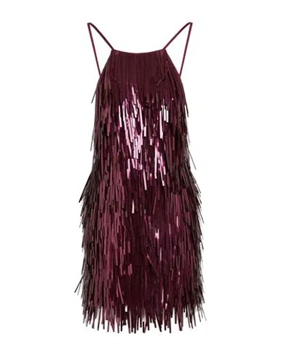 Retroféte Retrofête Woman Mini Dress Burgundy Size M Polyester, Silk